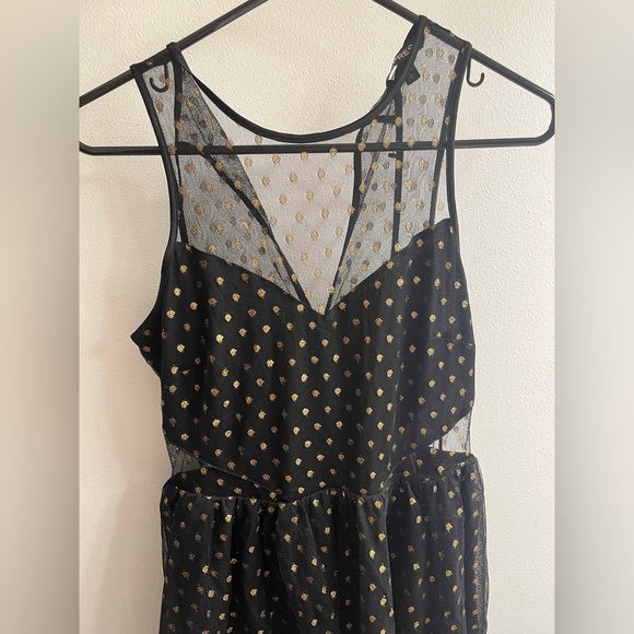 Express polka dot dress with sheer cutouts - small - Picture 1 of 4